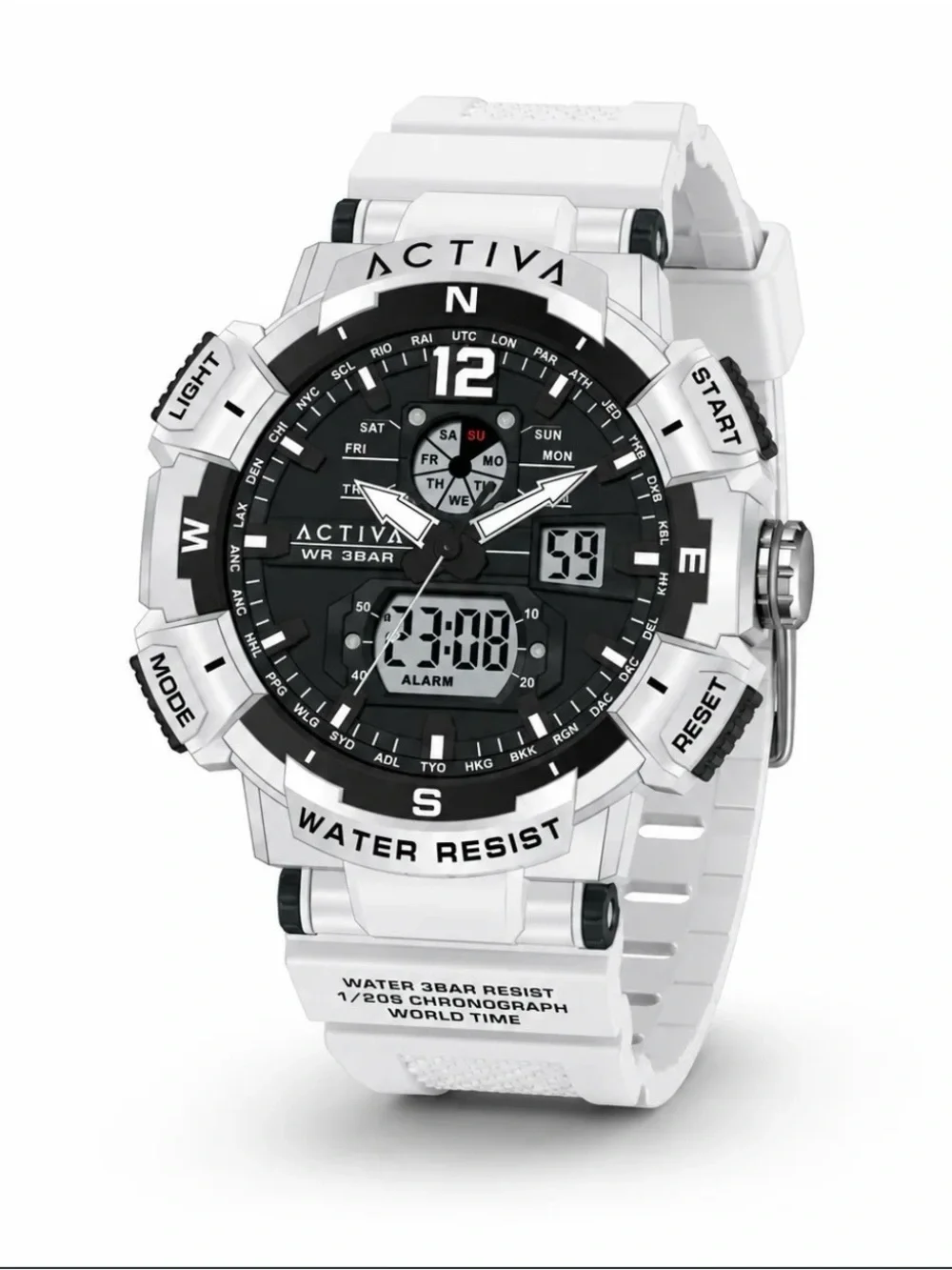 Activa X Invicta Digital Men's Watch - 53mm. White (ACW8045-001) new